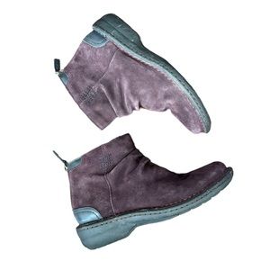 Clarks Avington Swan Purple Suede Ankle Boots Size 6